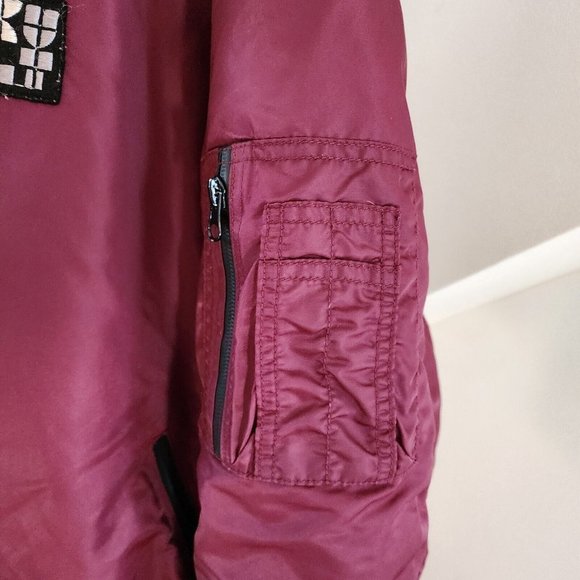 Cult of Individuality Men’s Maroon (gold quilt inside) Bomber Jacket Size XL - Picture 5 of 16